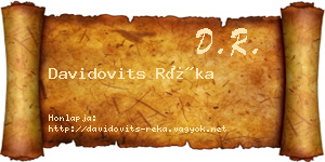 Davidovits Réka névjegykártya